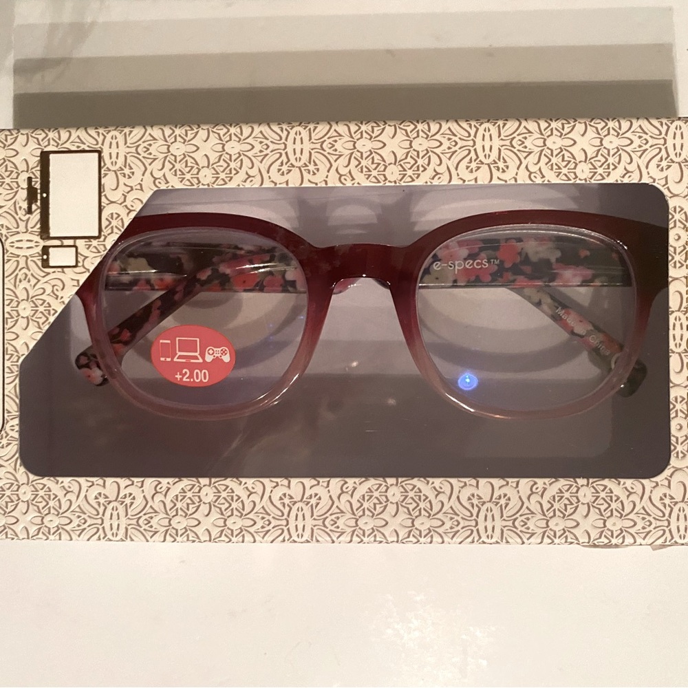 COPY - E Specs Blue Light Readers in Demi Pink +2.00